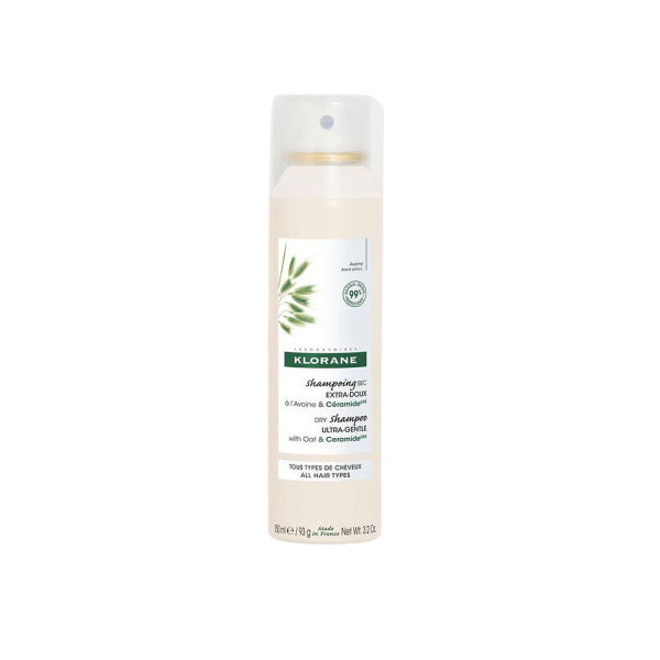 KLORANE dry shampoo oat & ceramidine all hair types ξηρό σαμπουάν με βρώμη για όλους τους τύπους μαλλιών 150ml