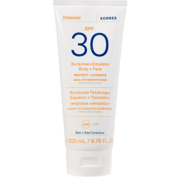 KORRES sunscreen yoghurt emulsion body & face spf30 200ml