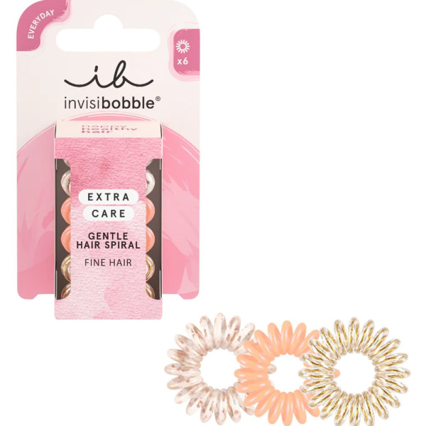 INVISIBOBBLE extra care gentle hair spiral σπιράλ λαστιχάκια για λεπτά μαλλιά 6τμχ