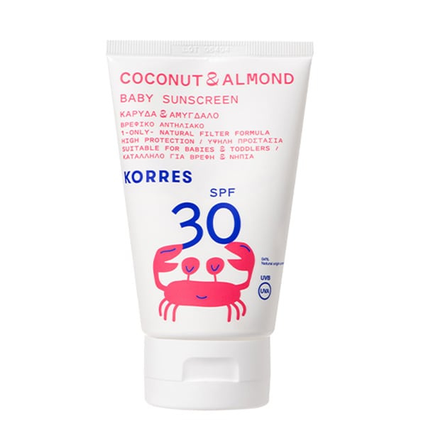 KORRES coconut & almond baby sunscreen spf30 βρεφικό αντηλιακό καρύδα & αμύγδαλο για πρόσωπο & σώμα 100ml