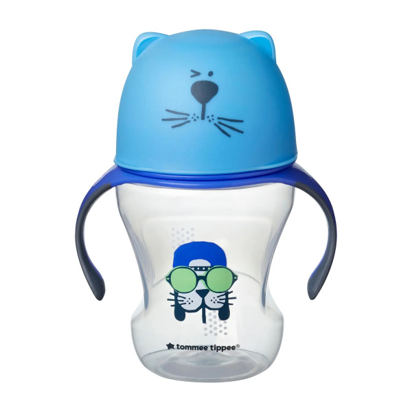 TOMMEE TIPPEE soft sippee trainer cup 6m+ blue εκπαιδευτικό κύπελλο με στόμιο & λαβές 230ml 1τμχ
