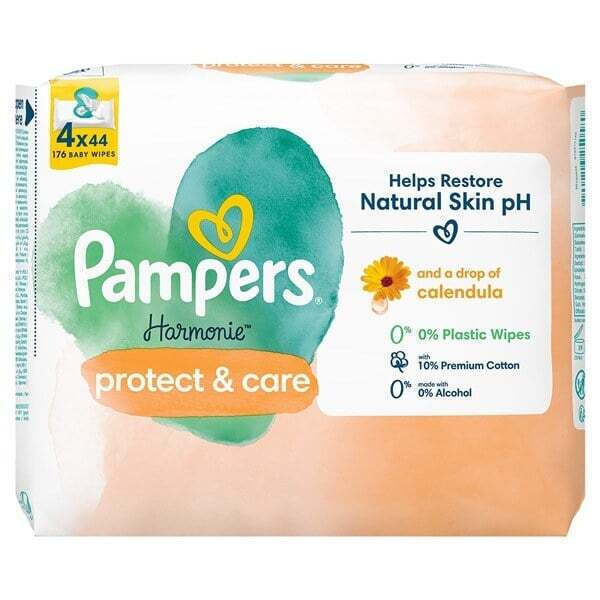 PAMPERS μωρομάντηλα harmonie protect & care 4 x 44τμχ