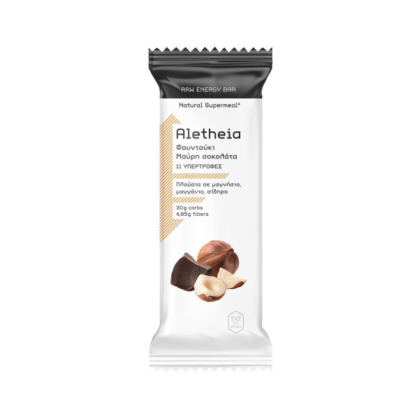 VICAN aletheia raw energy bar με φουντούκι & μαύρη σοκολάτα 50gr